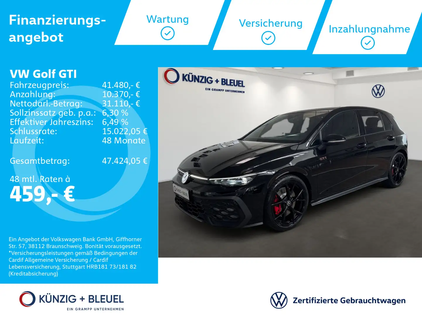Volkswagen Golf GTI 2,0 l TSI 265 PS DSG*Nav*Matrix*HuD*AHK Negro - 1