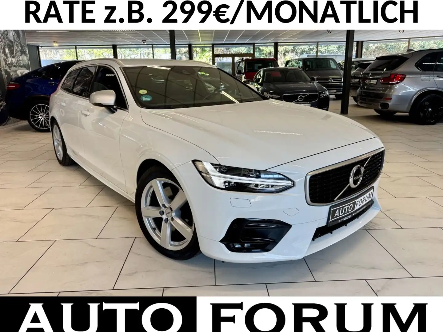 Volvo V90 2.0 D5 AWD R-DESIGN AHK LEDER NAVI LED SHZ Weiß - 1
