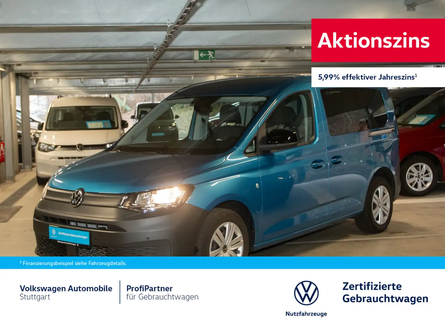 Volkswagen Caddy Life 1.5 TSI Euro 6d ISC FCM Navi Klima Blau - 1