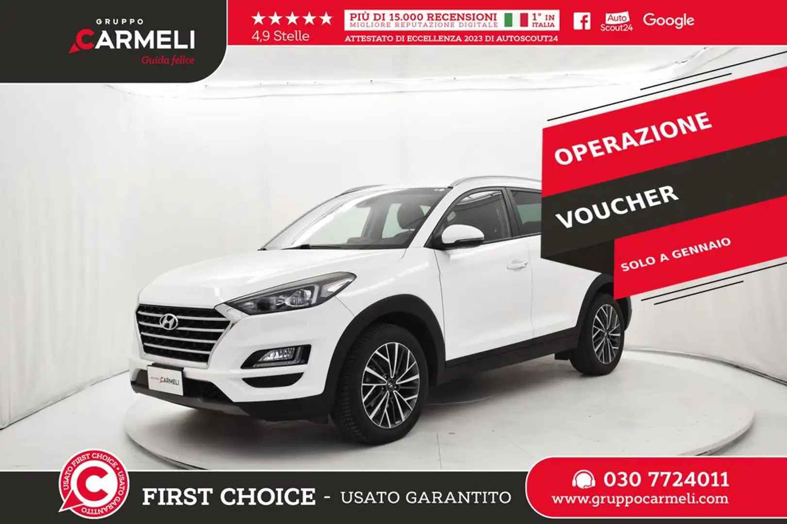 Hyundai TUCSON 1.6 crdi Xprime Safety Pack Pack 2wd 136cv dct Blanc - 1