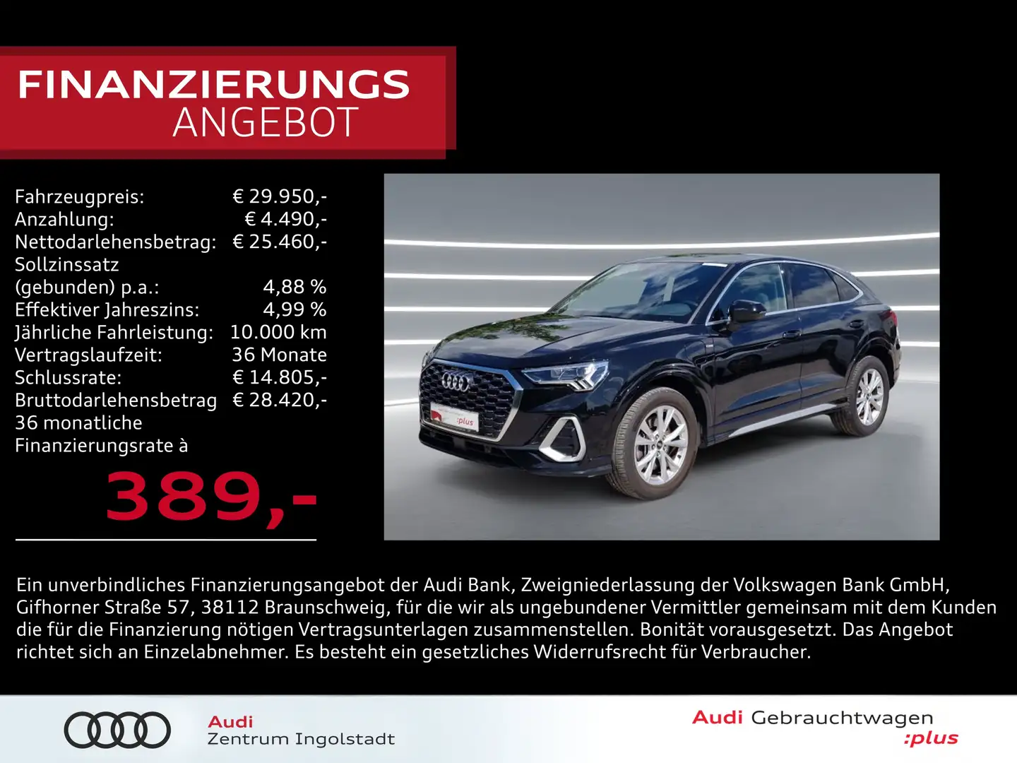 Audi Q3 Sportback 45 TFSI e S line LED NAVI virtual+ Zwart - 1