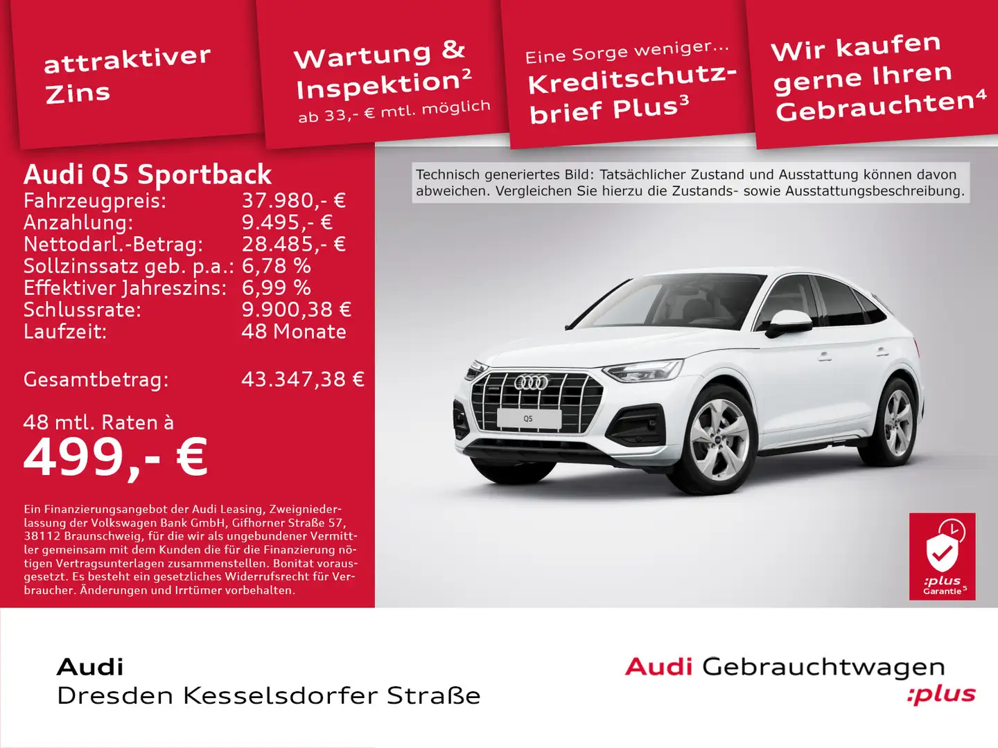 Audi Q5 advanced 40 TFSI quattro 150(204) k Weiß - 1