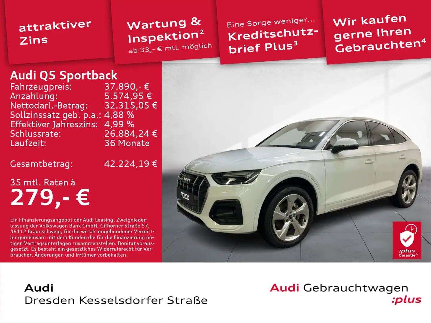 Audi Q5 40 TFSI Q. advanced Kamera Navi LED Weiß - 1