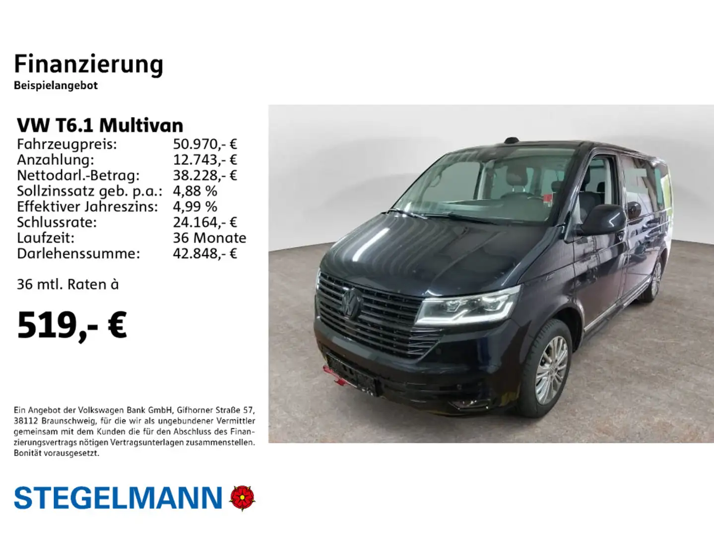 Volkswagen T6.1 Multivan 2.0 TDI DSG Generation Six *AHK*LE Schwarz - 2