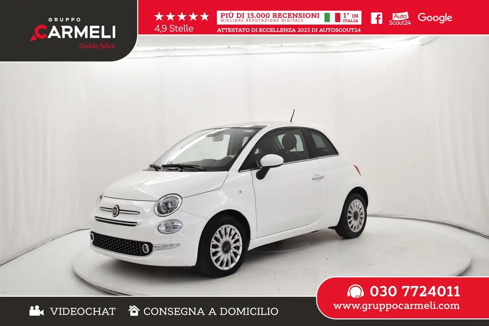 Fiat 500 1.0 hybrid 70cv Bianco - 1