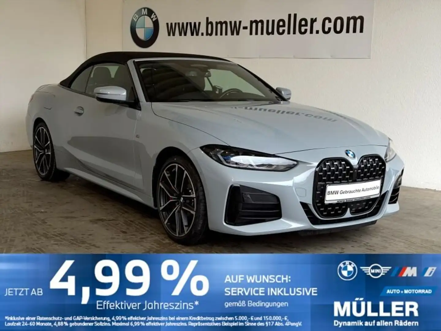 BMW 440 Mi xDrive SAG AHK/LASER/HUD/hk/360CAM/NACKEN Grau - 1