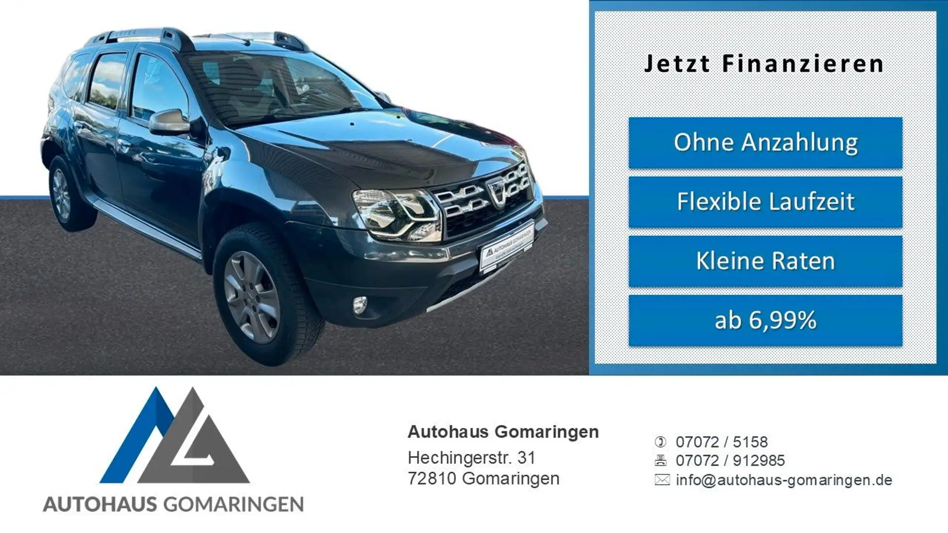 Dacia Duster 4x2*TÜV Neu*1.Hand*Navi*SHZ*PDC*Klima Grau - 1