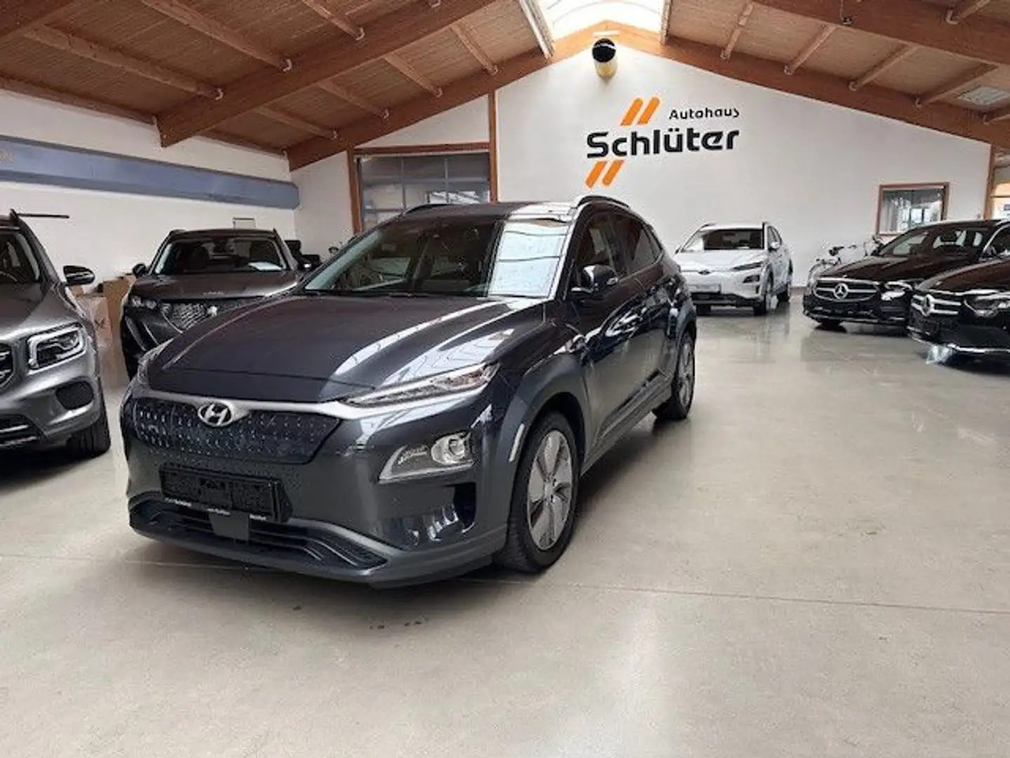 Hyundai KONA EV Style 64 kWh Navi+Fahr-Paket+HUD+Totw. Grau - 1