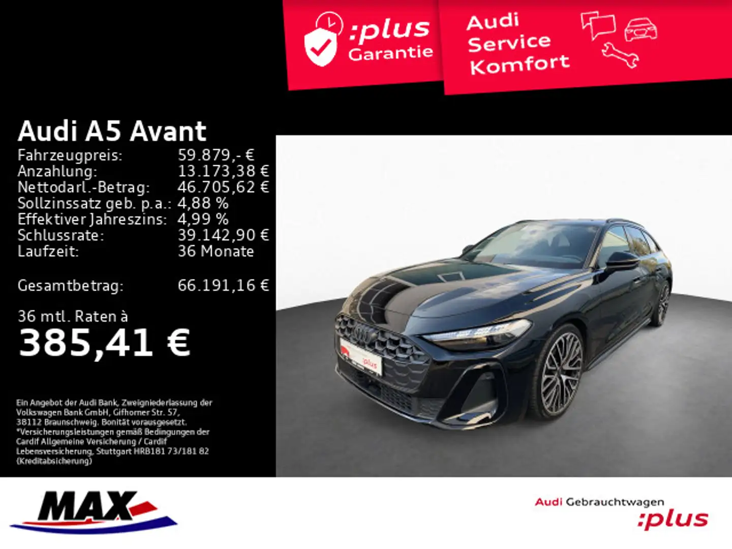 Audi A5 2.0 TDI QUATT S LINE AHK+B&O+RAUTE+HUD+ Schwarz - 1