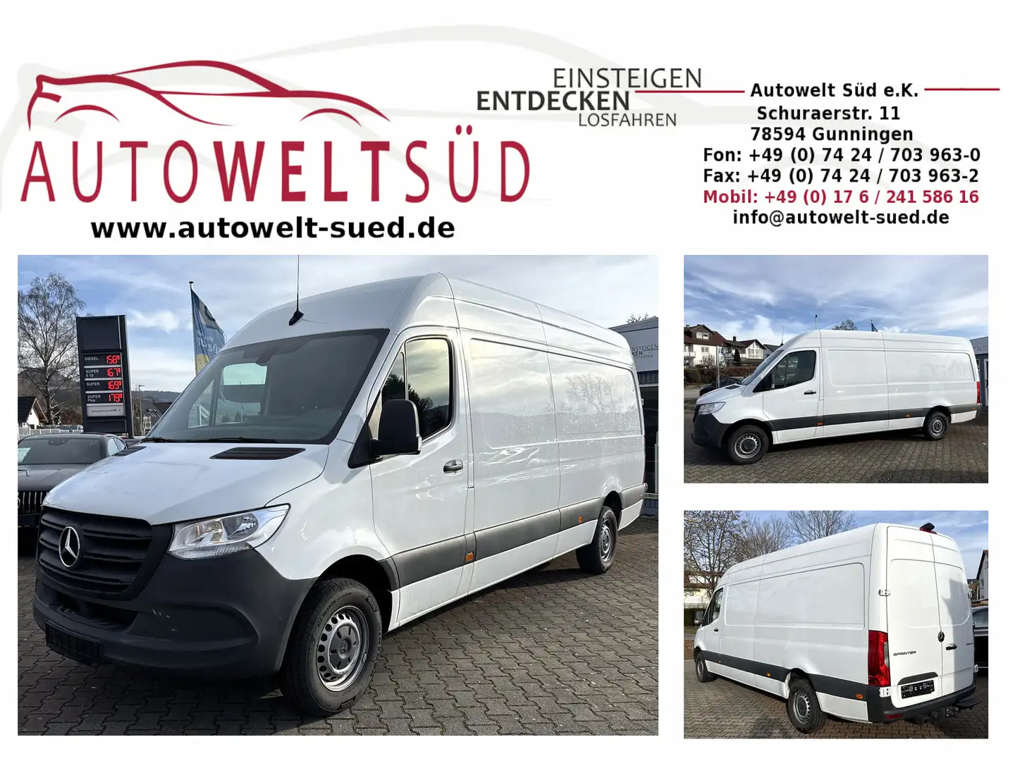 Mercedes-Benz Sprinter 319 CDI AHK 3,5t Klima RCam L3H2 DAB AppleCar Weiß - 1