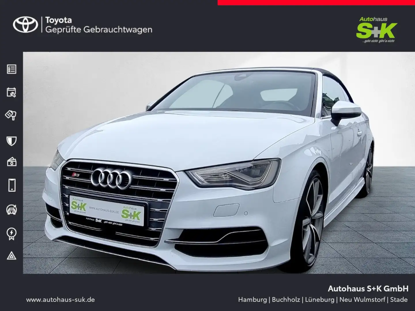 Audi S3 2.0 TFSI Cabriolet quattro*LEDER+KLIMA+NAVI+ACC* Weiß - 1