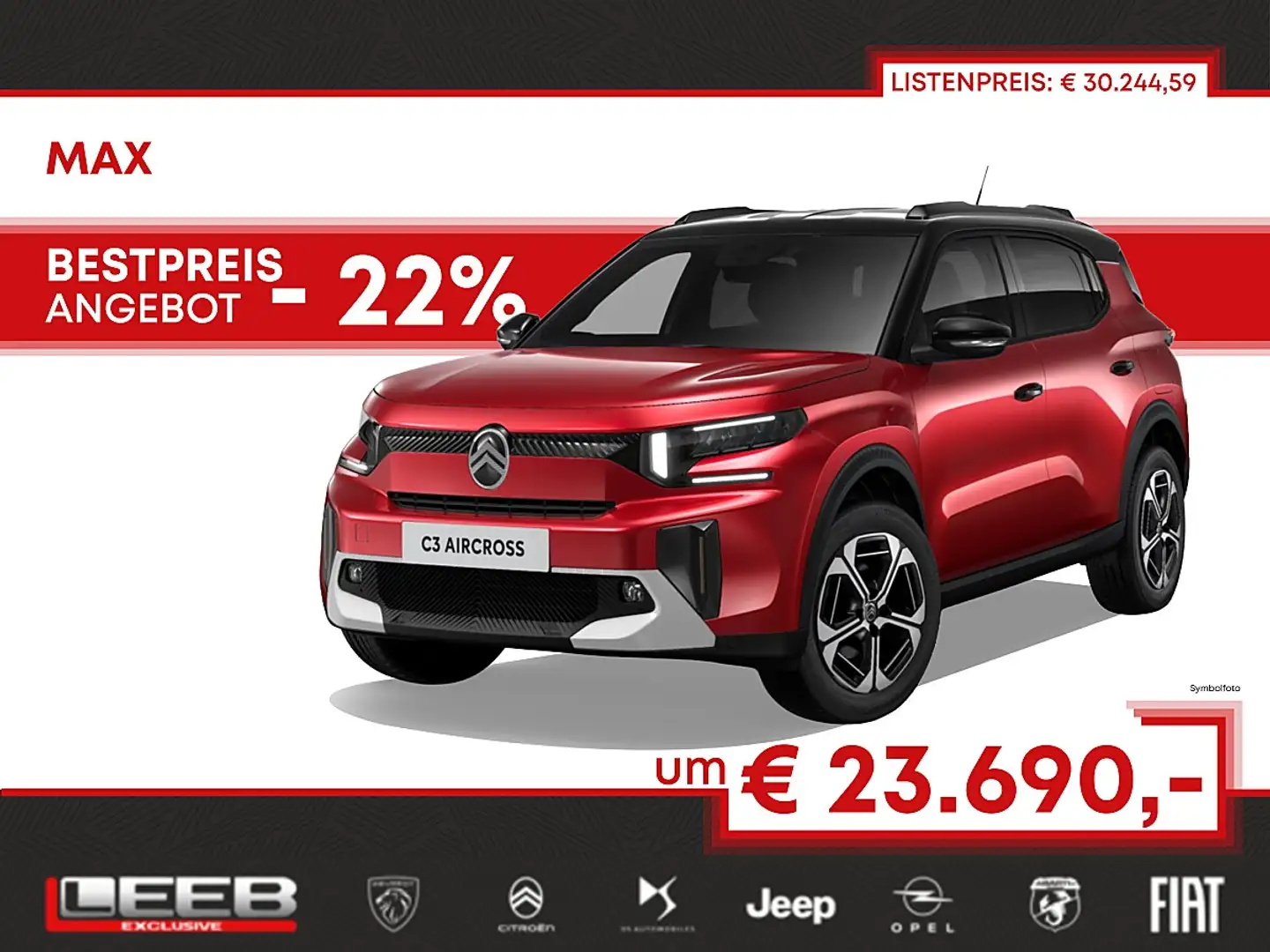 Citroen C3 Aircross Hybrid mHEV 145 Max ë-DSC6 inkl. Winterpaket Rot - 1