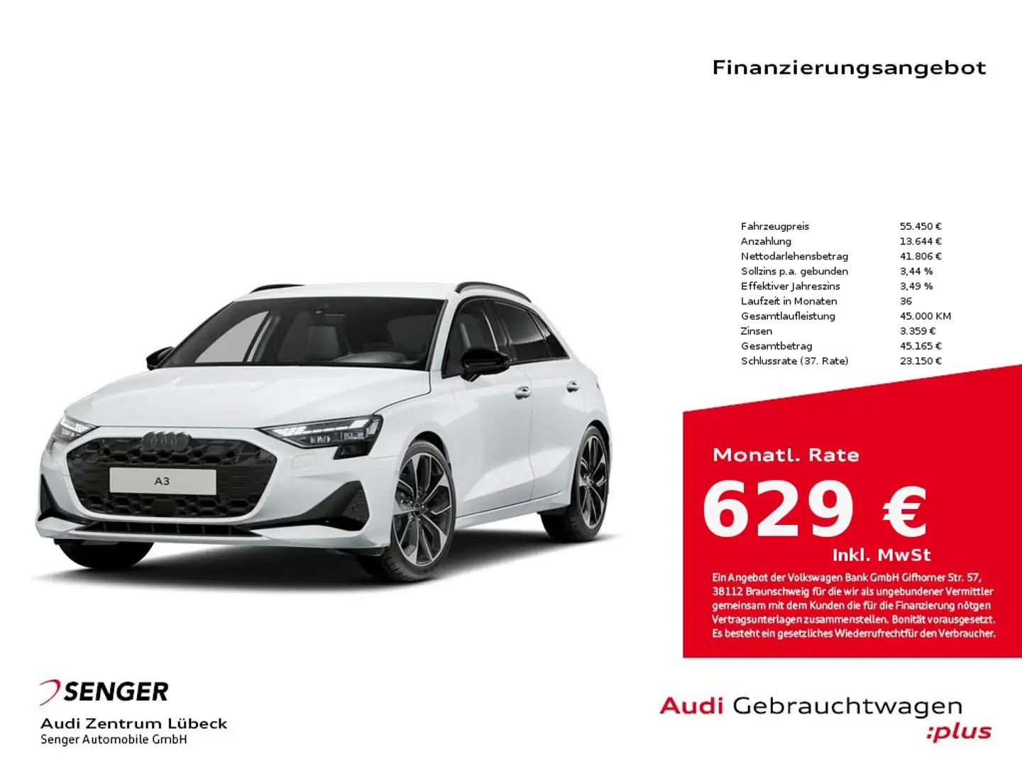 Audi A3 35 TDI advanced Digitales Cockpit Weiß - 1