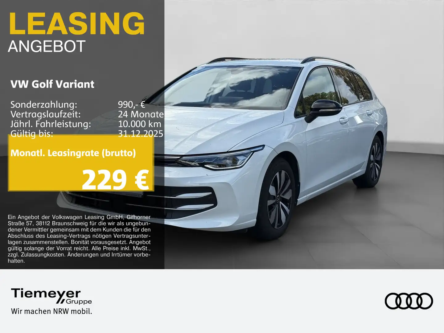 Volkswagen Golf Variant 1.5 eTSI DSG GOAL AHK NAVI 360 SITZ Weiß - 1