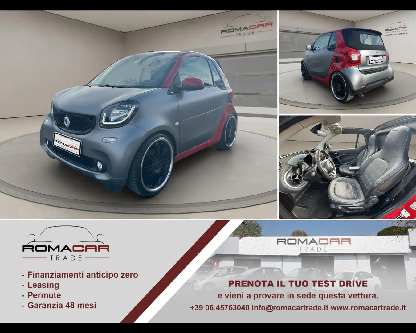 smart forTwo 3ªs. fortwo 90 0.9 T cabrio BRABUS STYLE Grigio - 1