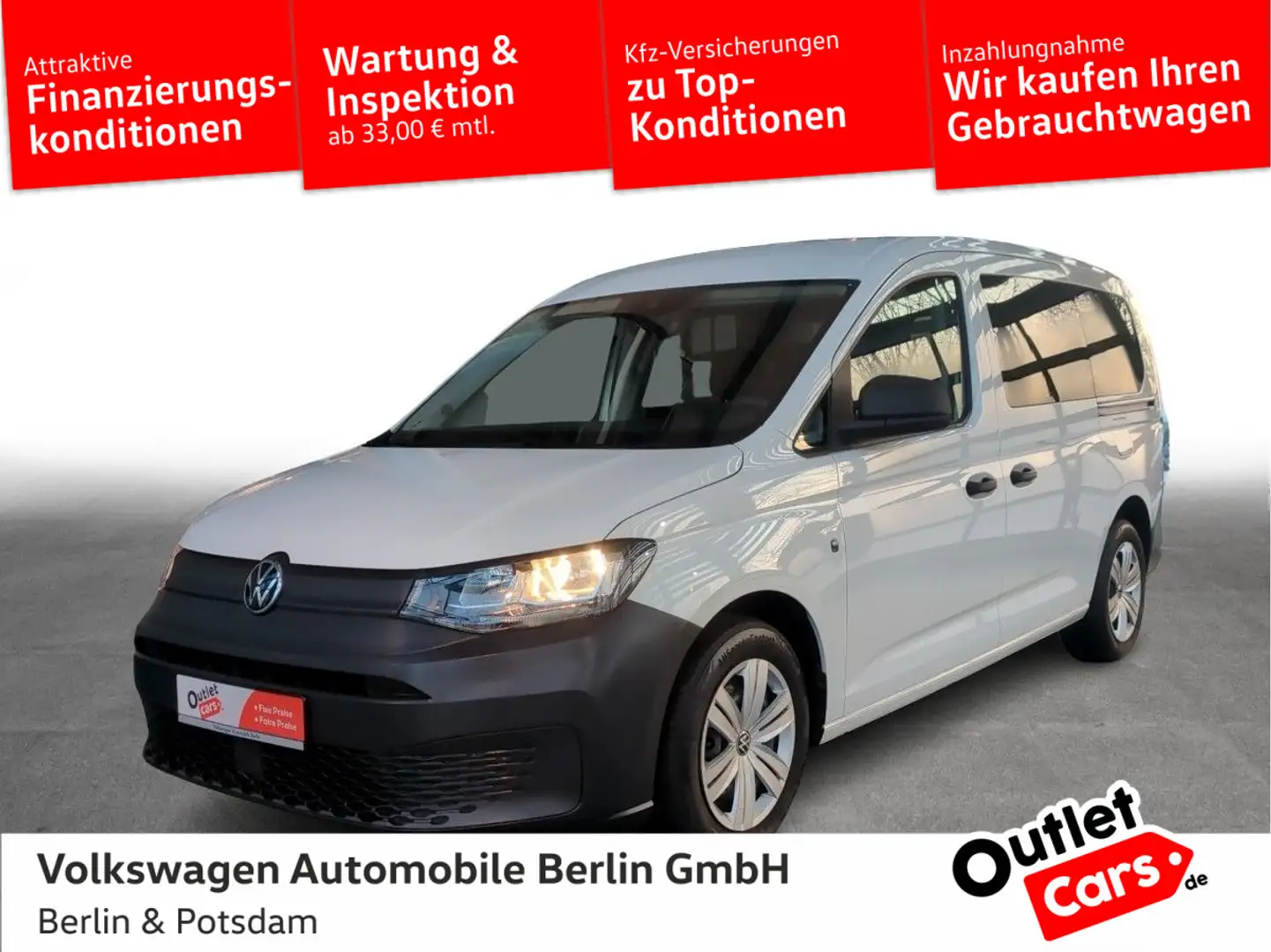 Volkswagen Caddy 2.0TDI LR NAVI W-Paket*OUTLET* Blanc - 1