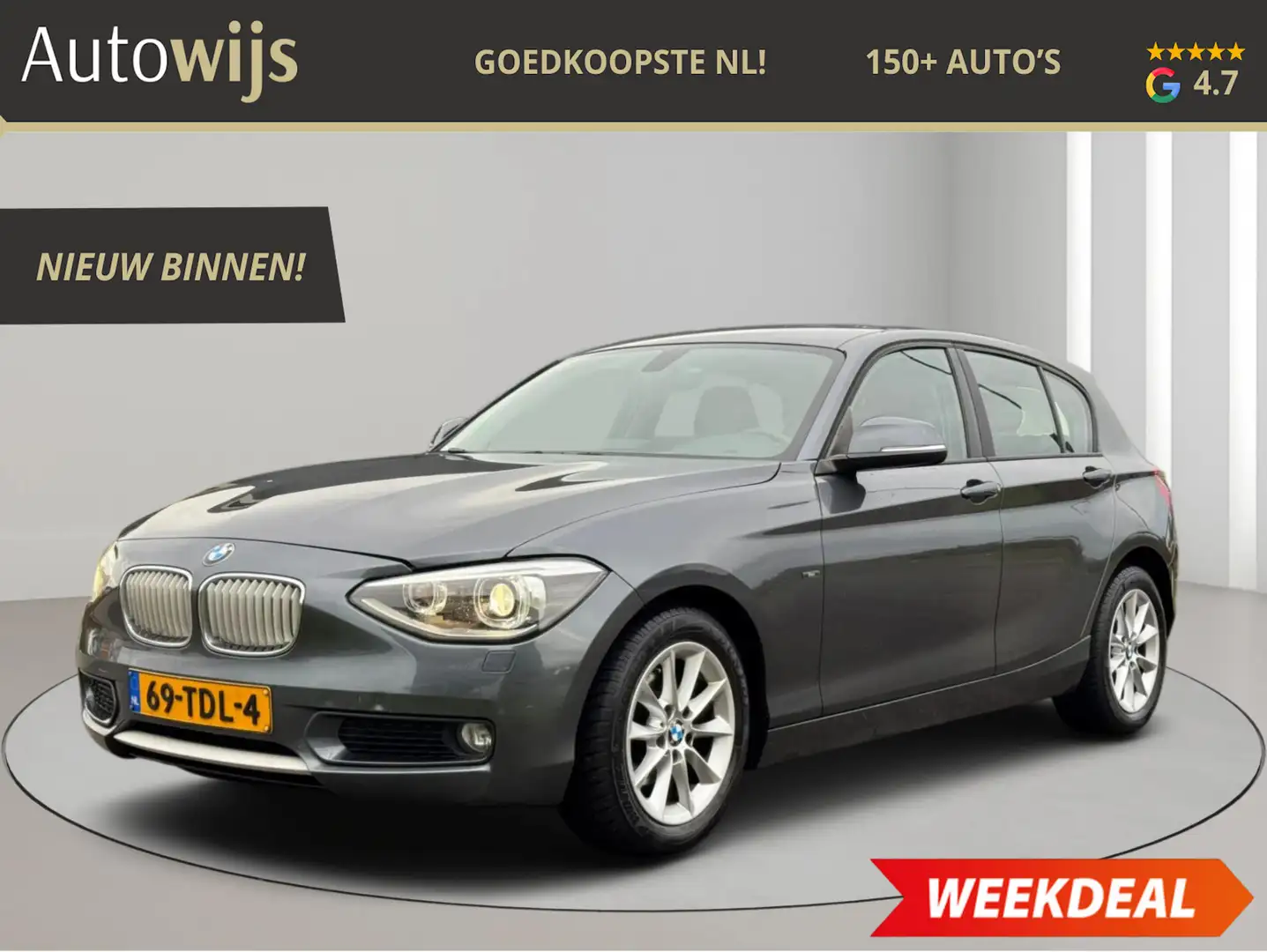 BMW 116 1-serie 116i Business+|URBAN|AUT|XENON|DAB|GROOT N Grau - 1