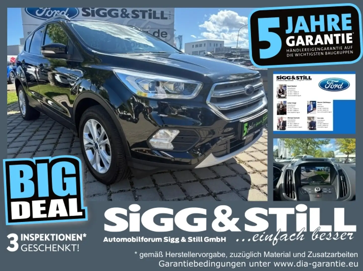 Ford Kuga 1.5 Titanium AHK*PANO*XEN*ACC*NAV*SPUR*TWA*SHZ Noir - 1