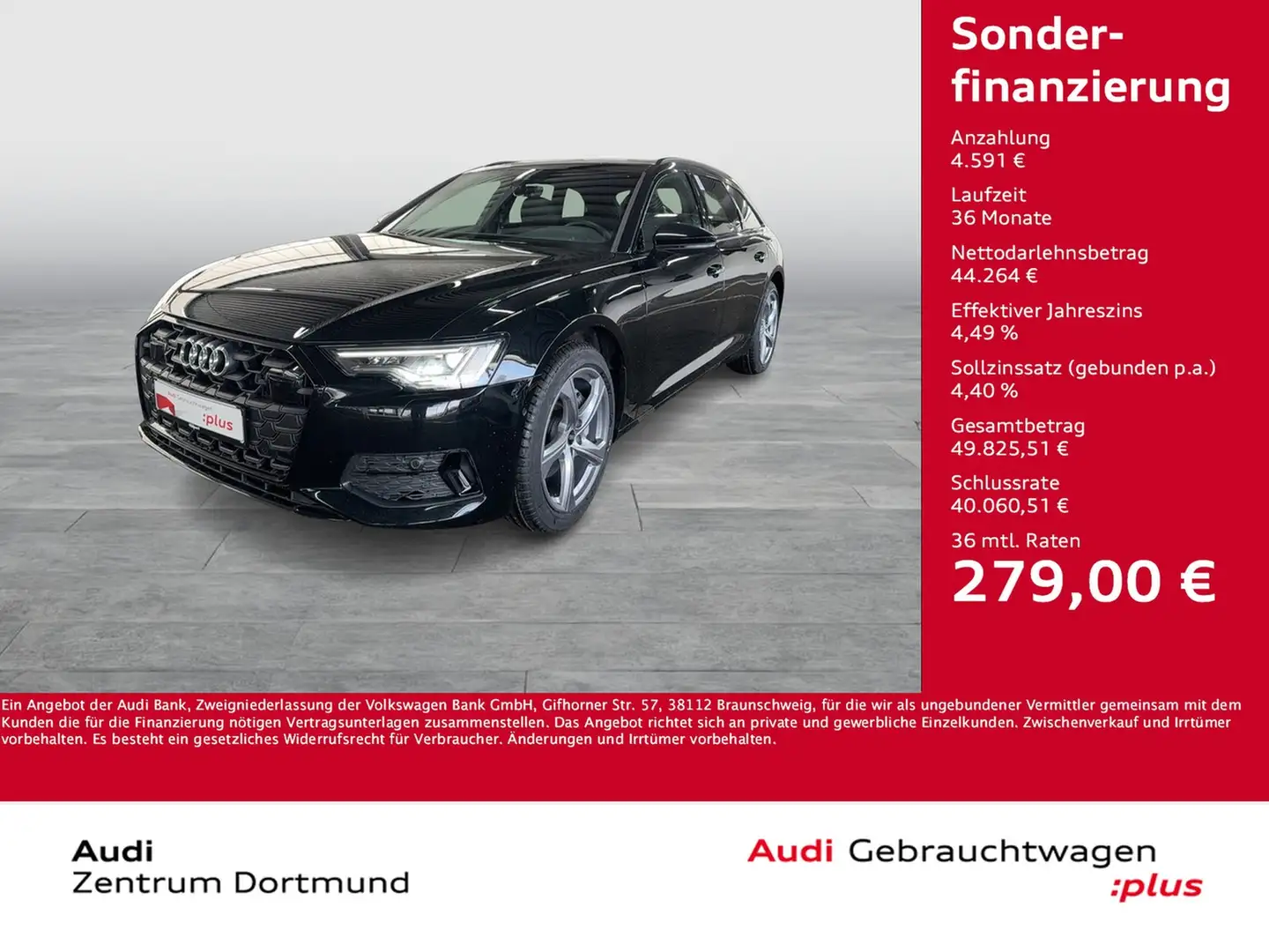 Audi A6 Avant 45 quattro advanced BLACKPAK AHK CAM 19Z Noir - 1