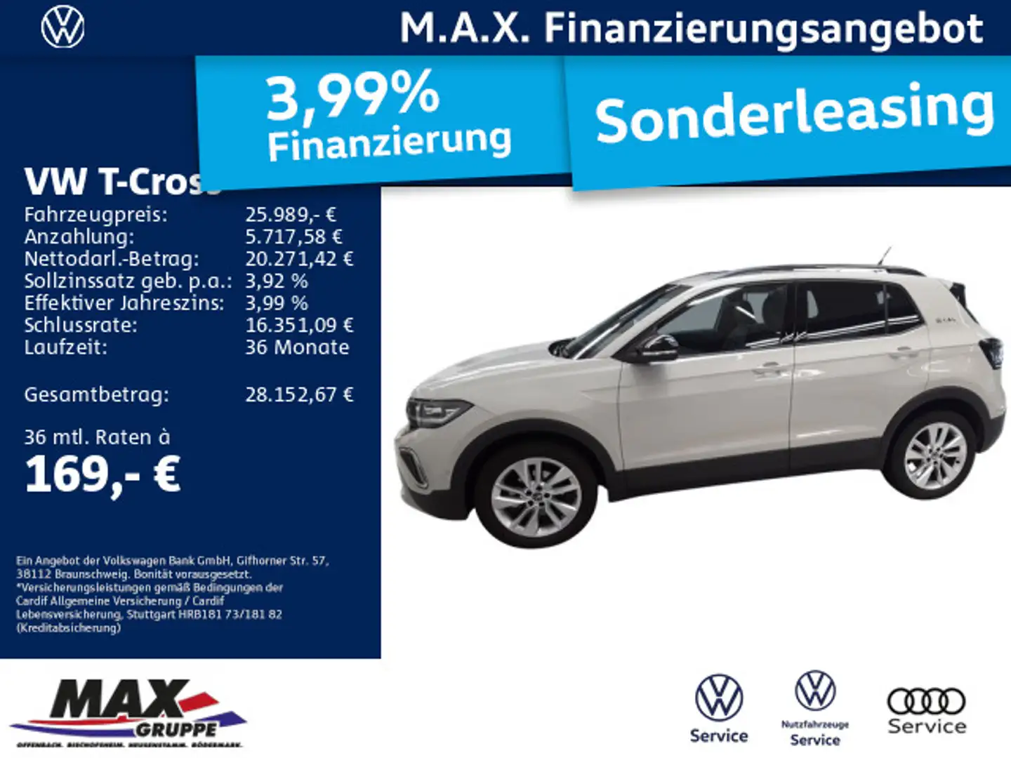 Volkswagen T-Cross 1.0 TSI DSG GOAL IQ.LIGHT+NAV+ACC+KAMERA Gris - 1