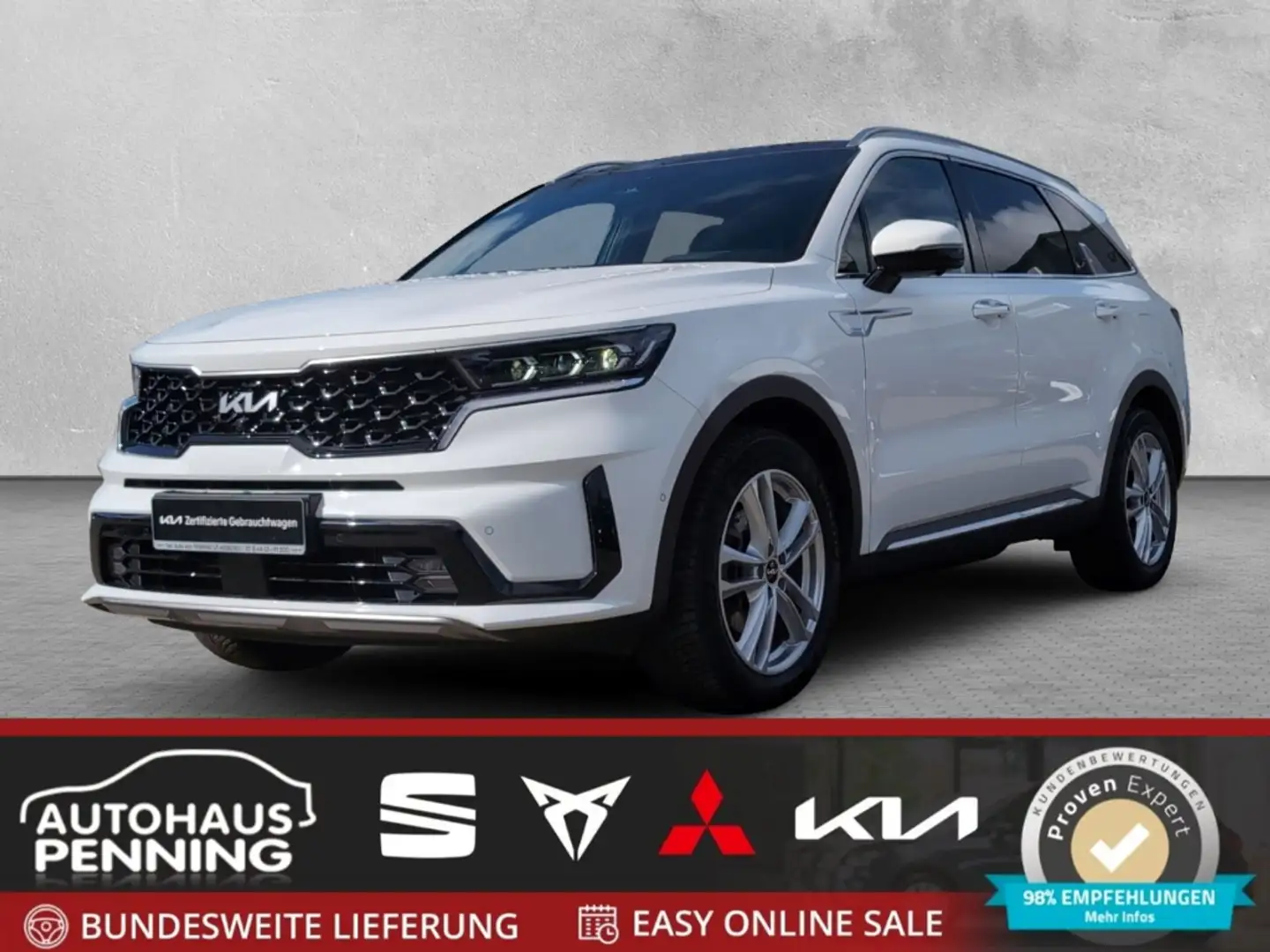 Kia Sorento 1.6T-GDI 4WD PLUG-IN-HYBRID 7-SITZER HUD PANORAMA- Blanco - 1