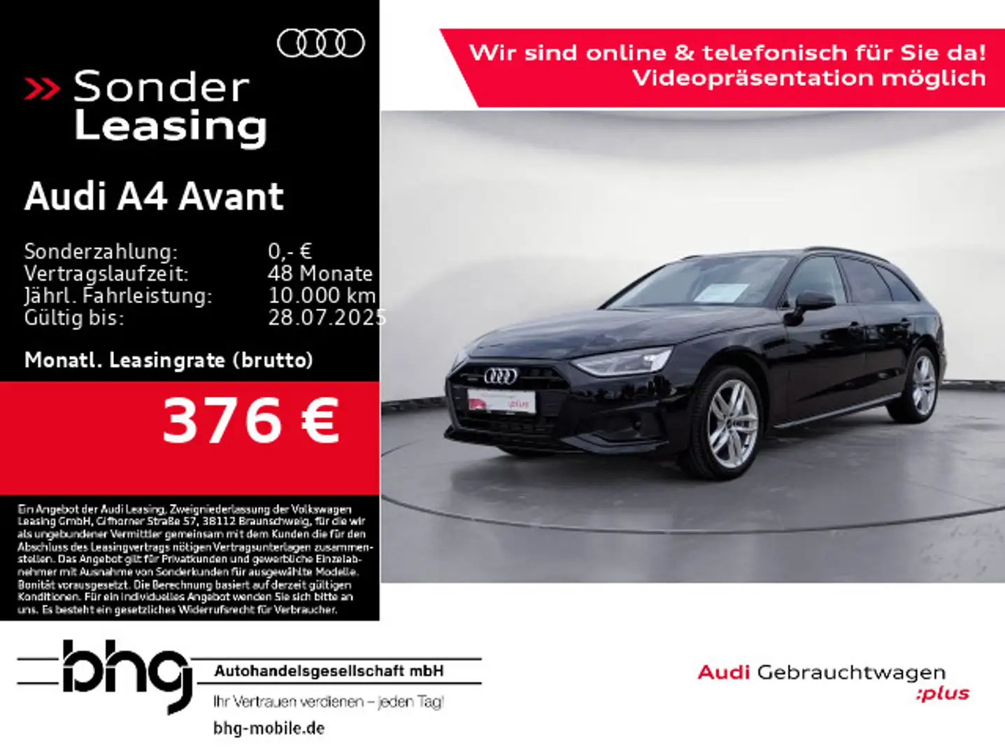 Audi A4 40 TFSI quattro S-tronic advanced AHK Schwarz - 1