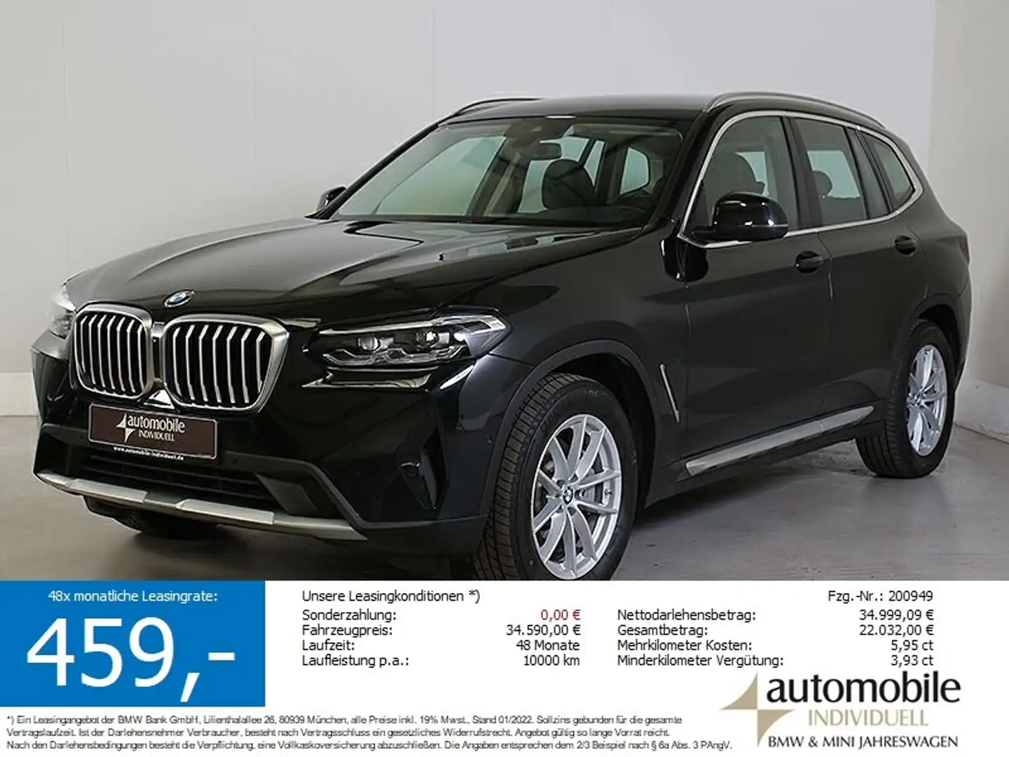 BMW X3 xDr. 30dA Navi LED Sitzbelüftung Parkassist Noir - 1