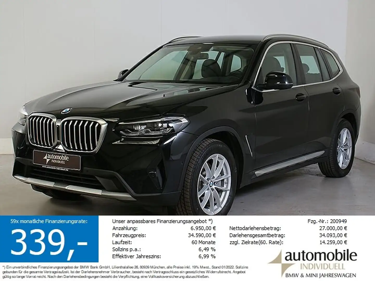 BMW X3 xDr. 30dA Navi LED Sitzbelüftung Parkassist Noir - 2