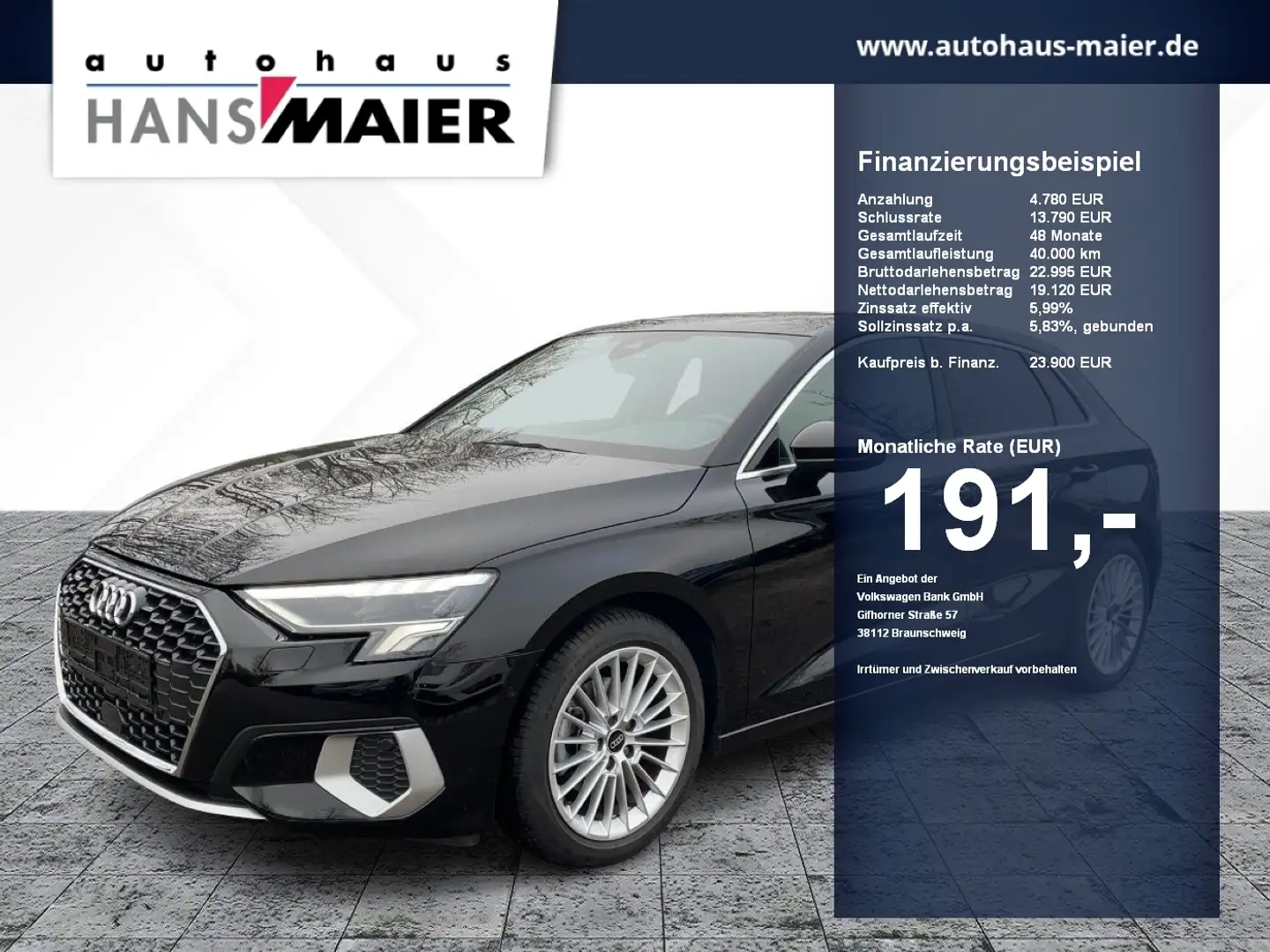 Audi A3 Sportback TFSI advanced 6 Gang LED ACC ASI VC Schwarz - 1