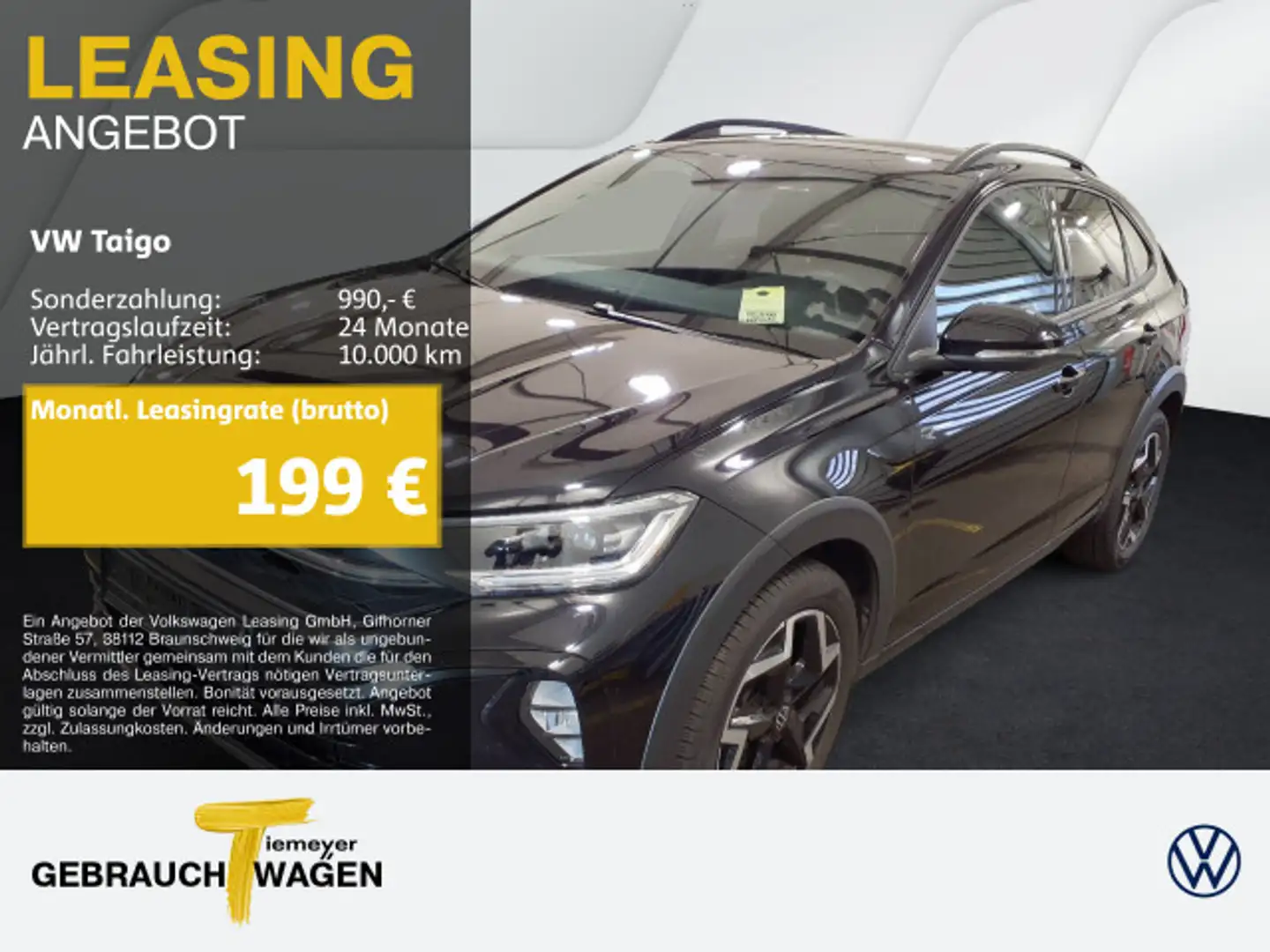 Volkswagen Taigo 1.5 TSI DSG R-LINE IQ.LIGHT AHK KAMERA Schwarz - 1