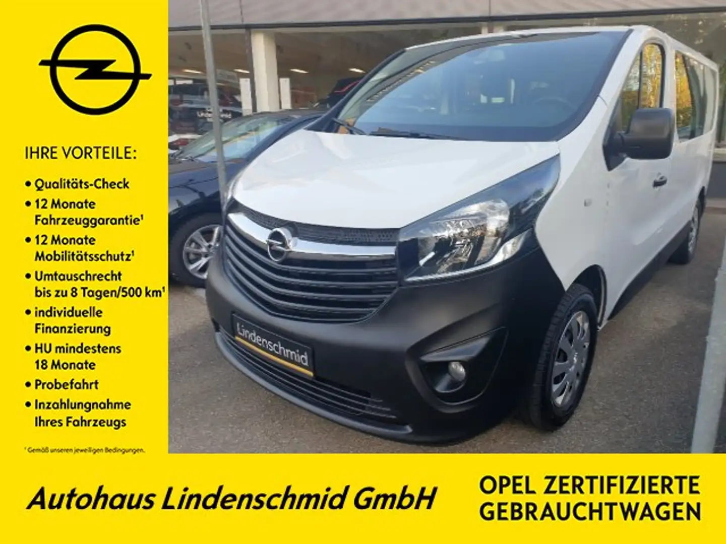 Opel Vivaro 1,6D L1H1 , Sitzhzg., Einparkhilfe, Klima, 8 Sitze Weiß - 1