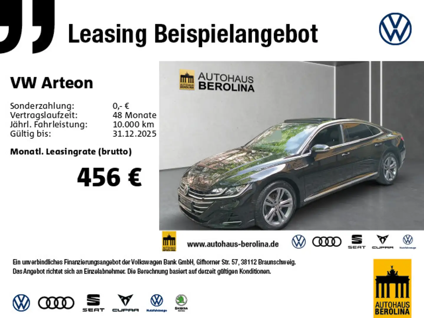 Volkswagen Arteon 2.0 TDI R-Line DSG *PANO*IQ.LIGHT*R-CAM* Schwarz - 1