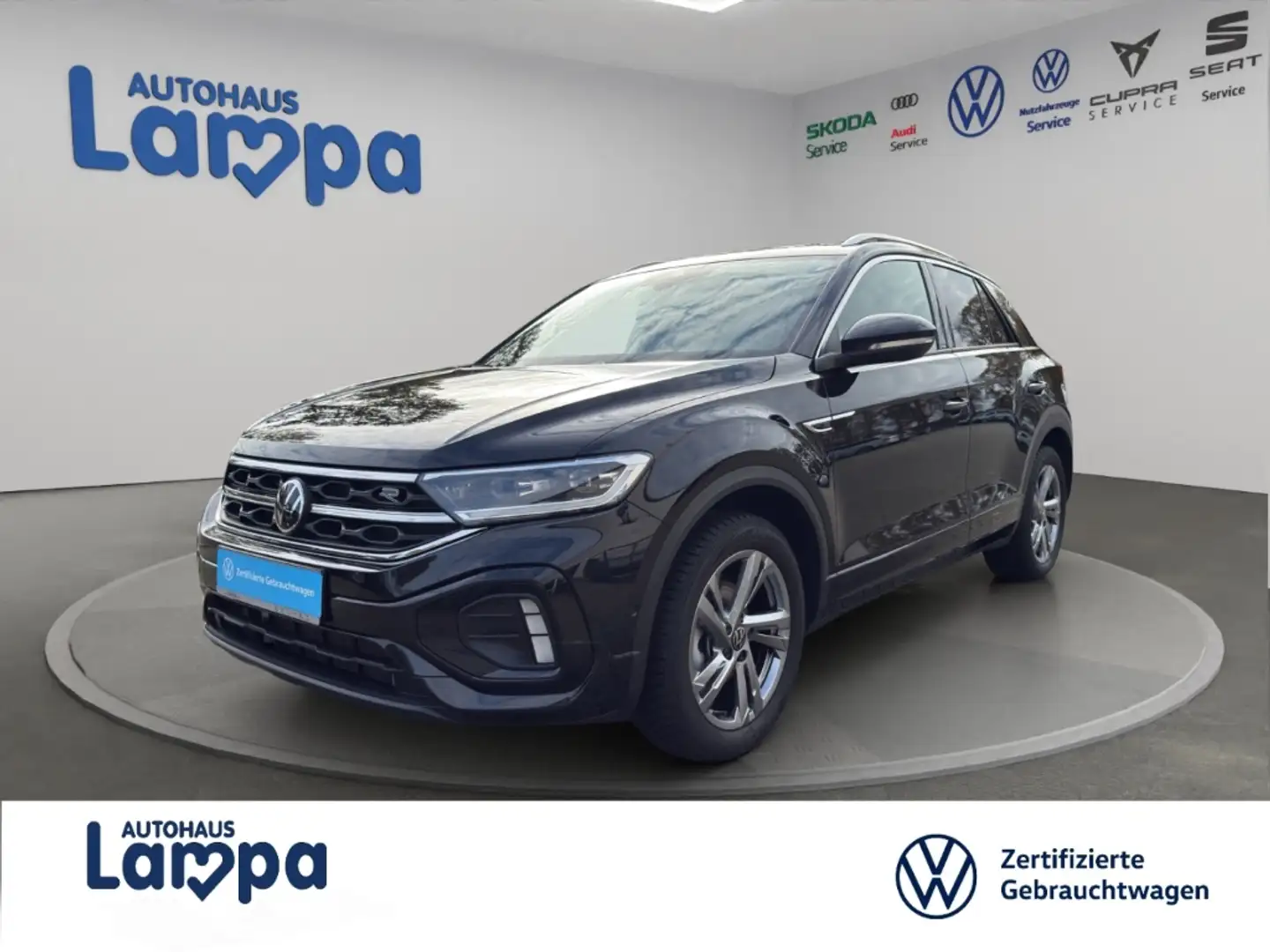 Volkswagen T-Roc R-Line 1.5 TSI DSG ACC, AHK, RFK, PDC, SHZ Schwarz - 1