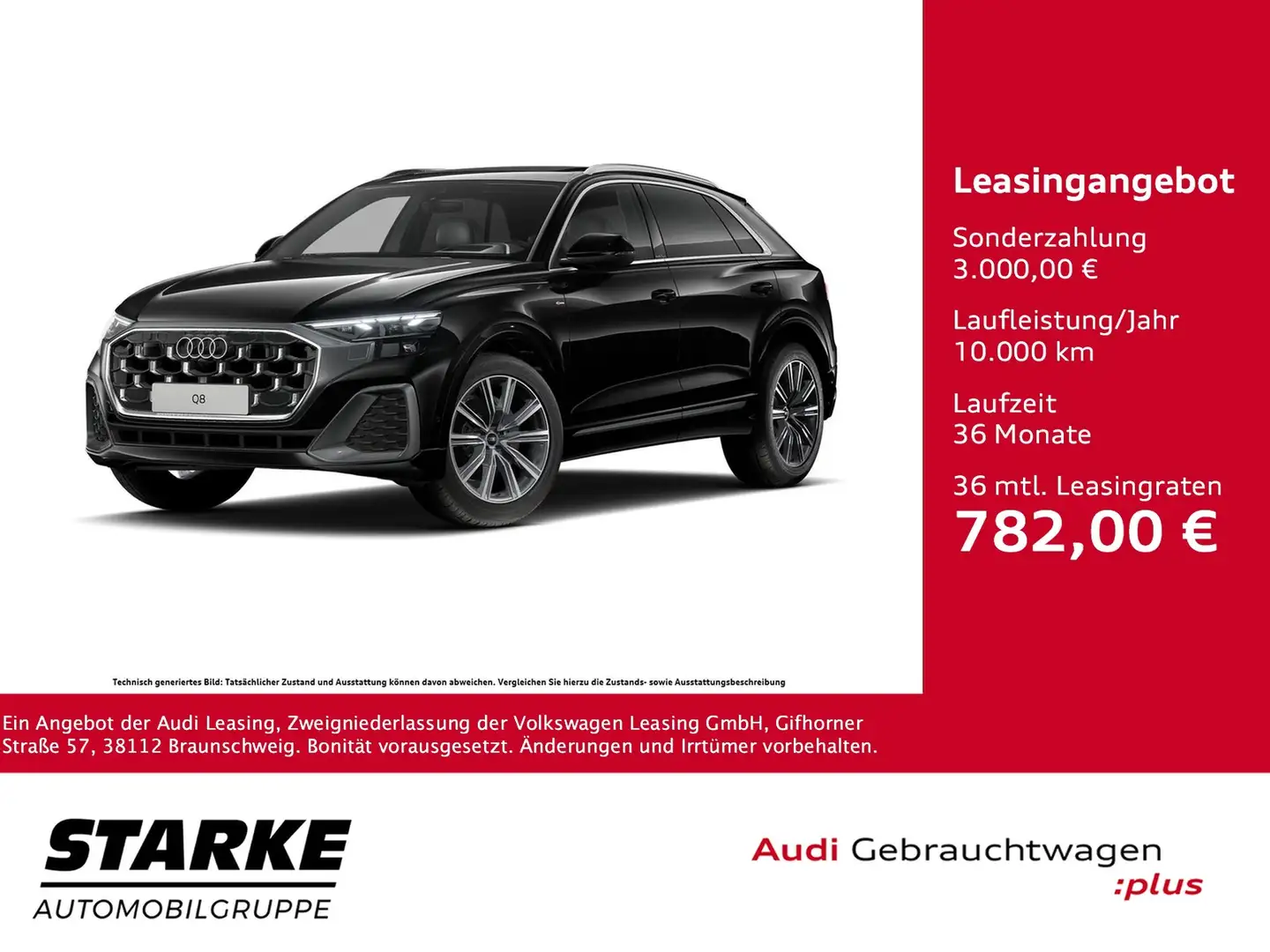 Audi Q8 50 TDI quattro tiptronic S line Schwarz - 1