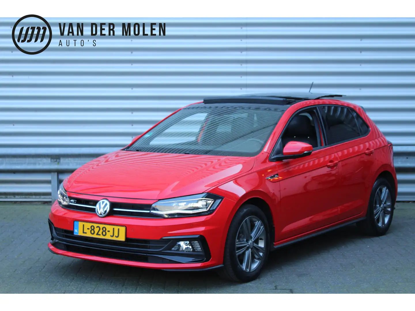 Volkswagen Polo 1.0 TSI 96pk R-Line NL-Auto NAP Panoramadak Clima Rood - 1