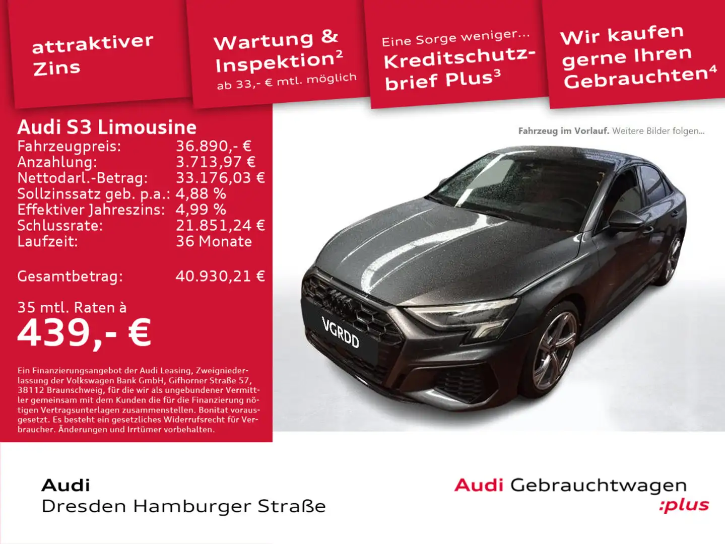 Audi S3 2.0TFSI qu. Navi Optikpaket schwarz Grau - 1