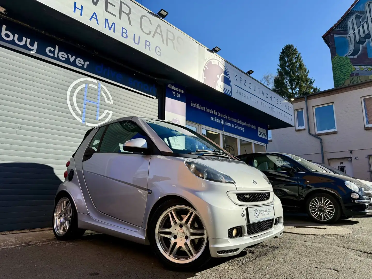 smart forTwo CABRIO*BRABUS XCLUSIVE*LEDER*NAVI*APPLE Argent - 1