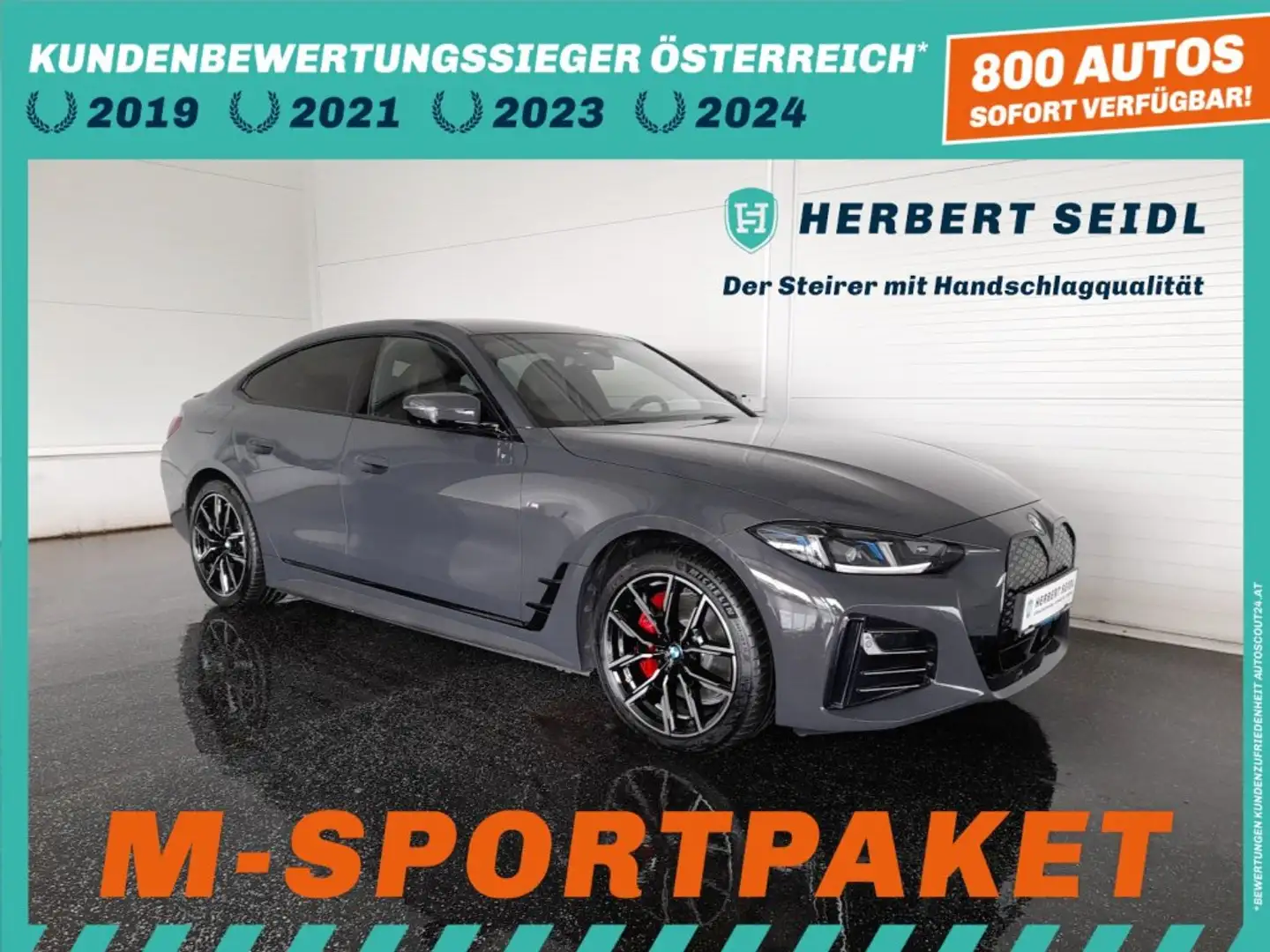 BMW i4 M-SPORT PRO Gran Coupe eDrive40 81,3kWh *ADAPT. LED / NAVI / ACC / VOLLLEDER & MEMORY / DRIVING ASS. PROF. / HK SOUND / K Grau - 1
