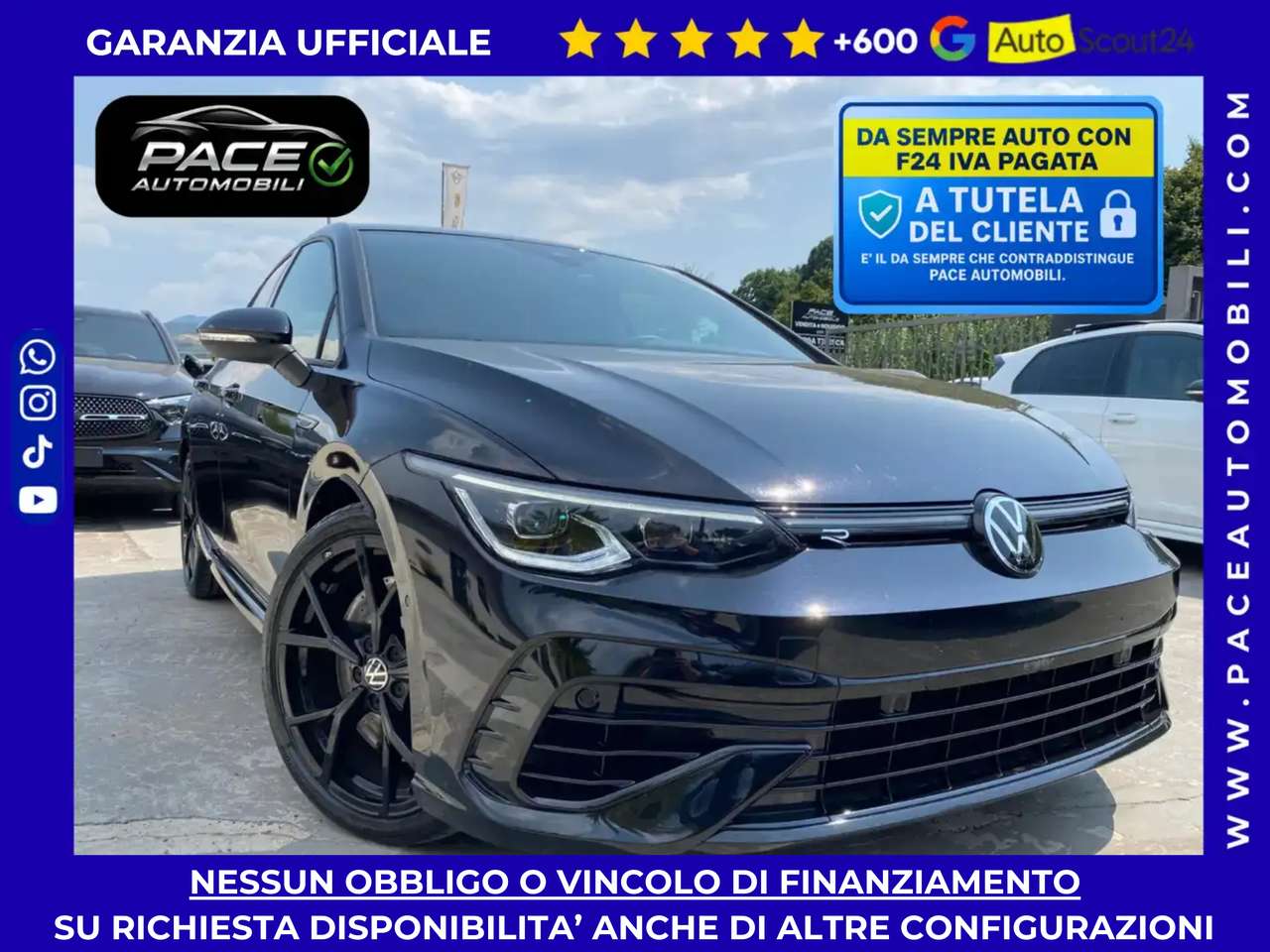 Volkswagen Golf R VIII 8 BLACK PACK 4M PELLE PERFORMANCE TETTO HUD