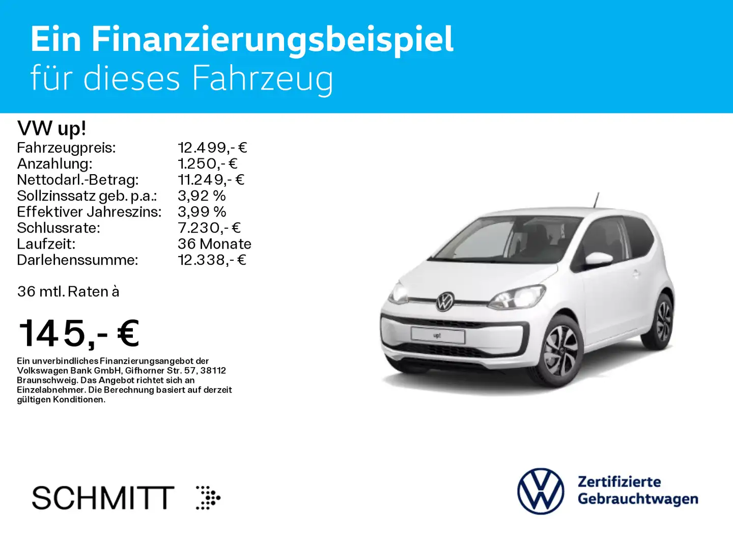 Volkswagen up! 1.0 move up! ACTIVE*NAVI*KAMERA*PDC*KLIMA Blanc - 2