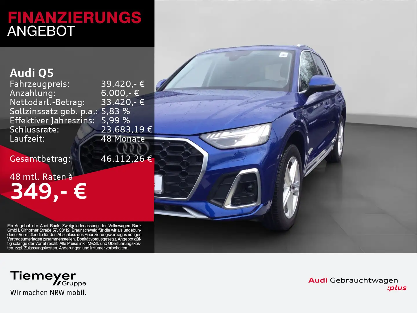 Audi Q5 50 TFSIe Q S LINE MATRIX NAVI BuO PRIVACY Blau - 1