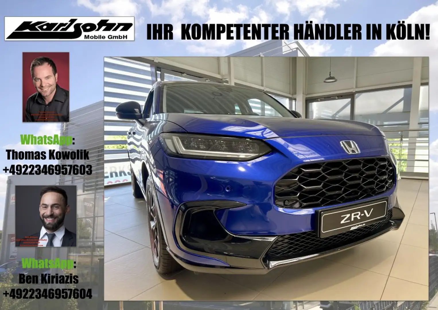 Honda ZR-V e:HEV 2.0 i-MMD Hybrid Sport Modrá - 1
