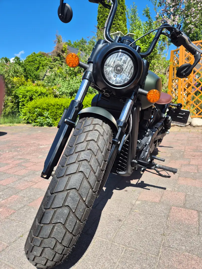 Indian Scout Bobber Twenty Miller-Auspuff/ seitl.Kz. halter Verde - 2