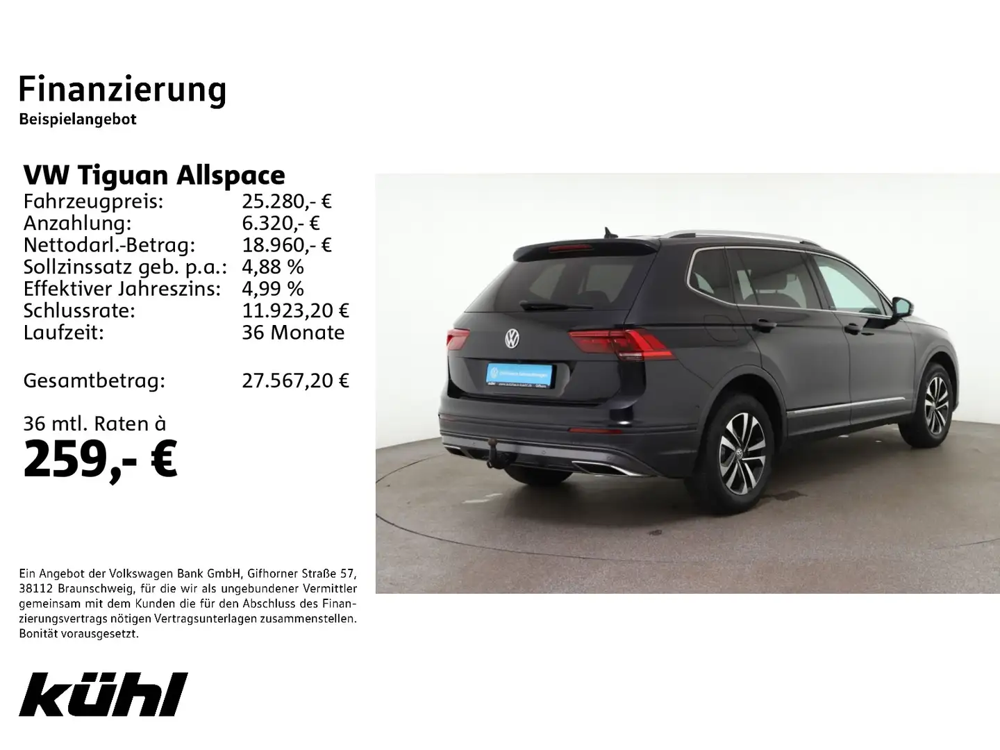 Volkswagen Tiguan Allspace 1.5 TSI IQ.Drive LED/ACC/HuD/Sta Schwarz - 2