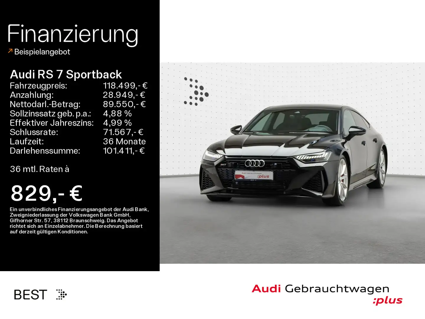 Audi RS7 performance*B&O*RS-AGA*280KMH/H*L Noir - 1