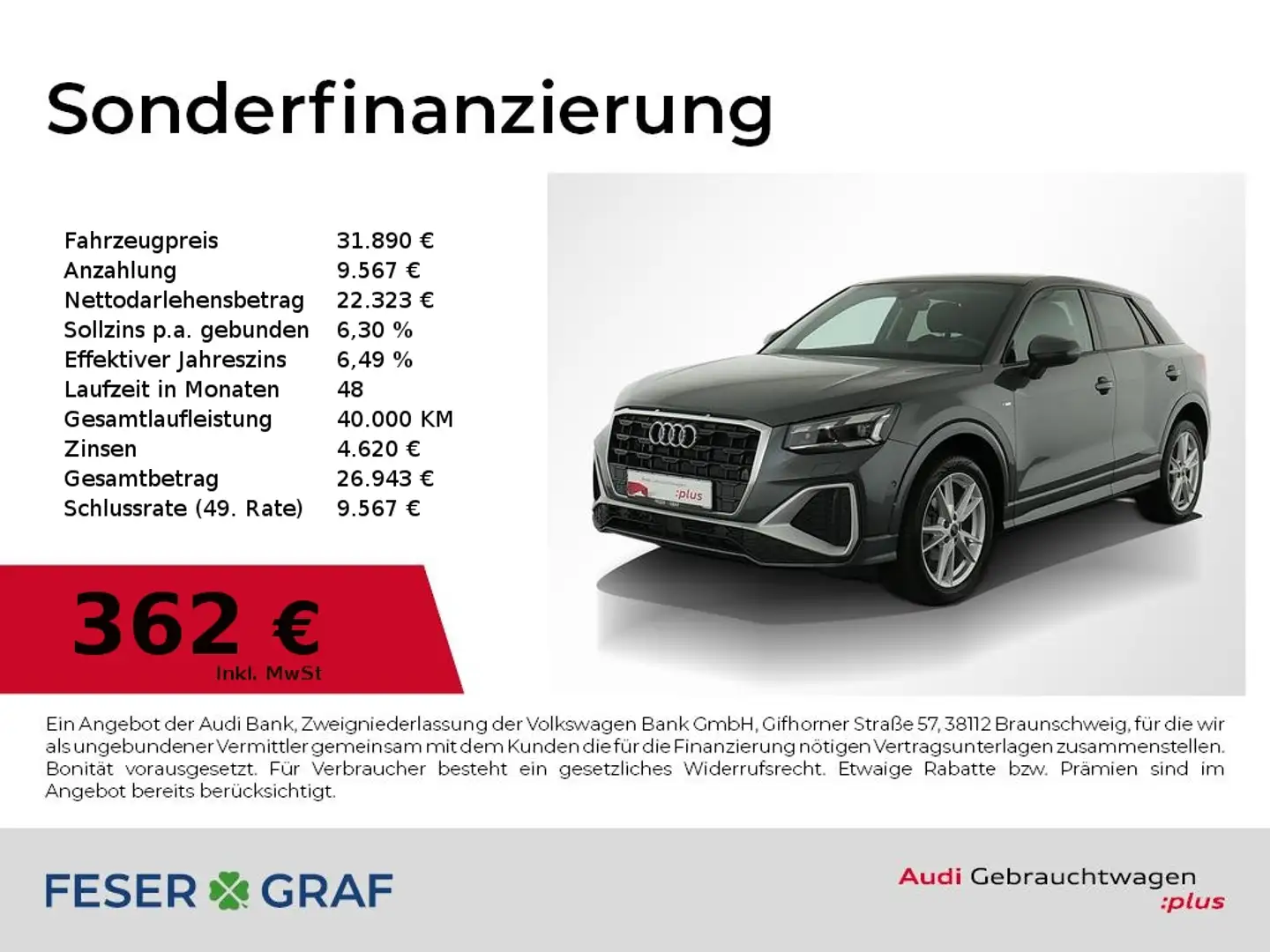 Audi Q2 35 TFSI S tronic S Line Ext Pano,Matrix,Navi, Grau - 1