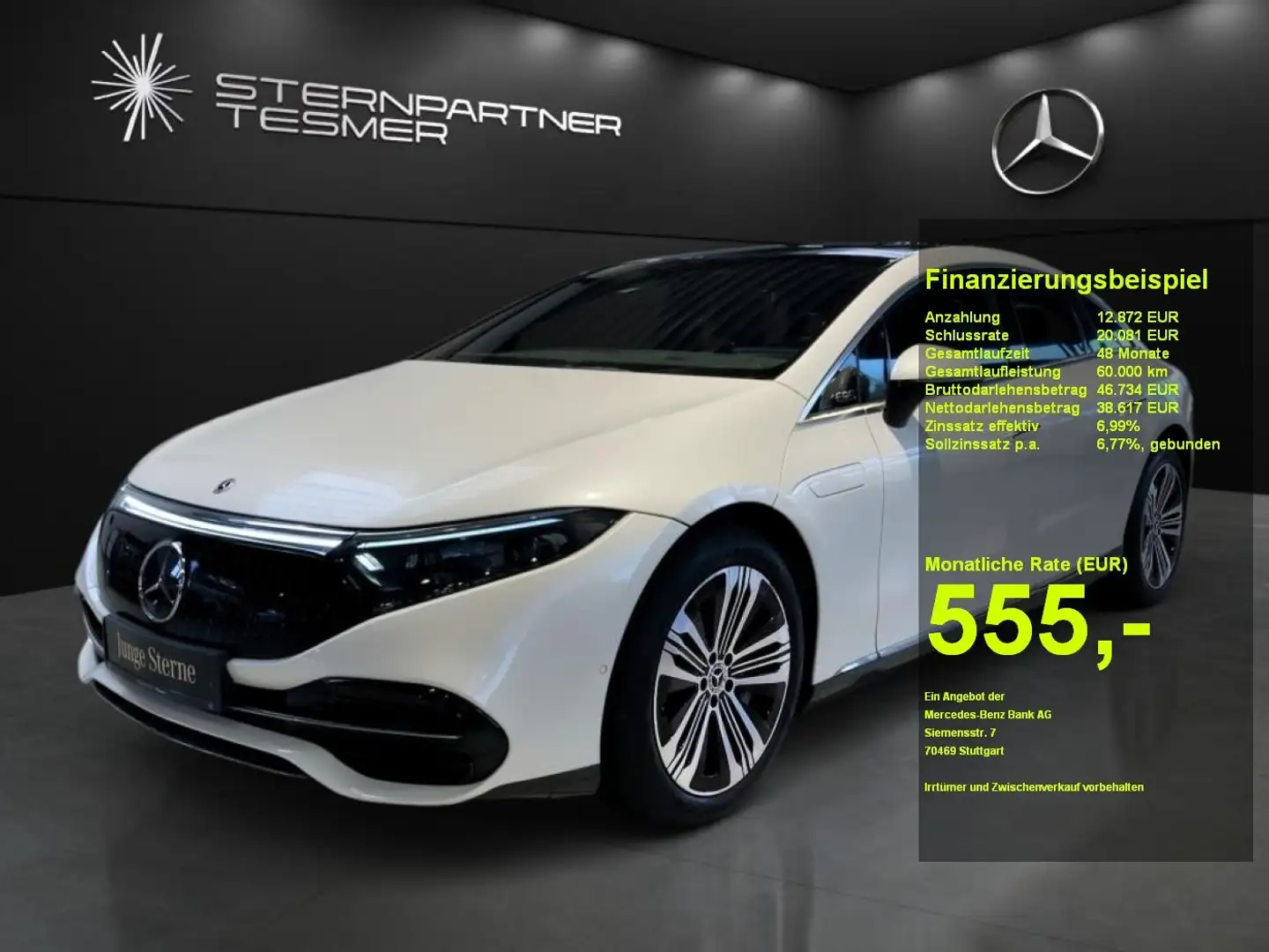 Mercedes-Benz EQS 450+ +MBUX+PANO+KAMERA+AIRMATIC+HuD+360°+AUT Blanc - 1