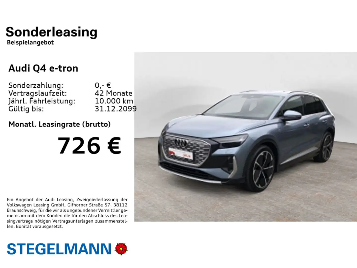 Audi Q4 e-tron 40 150kW/77kwH Edition one* S-Line Mat Blau - 2