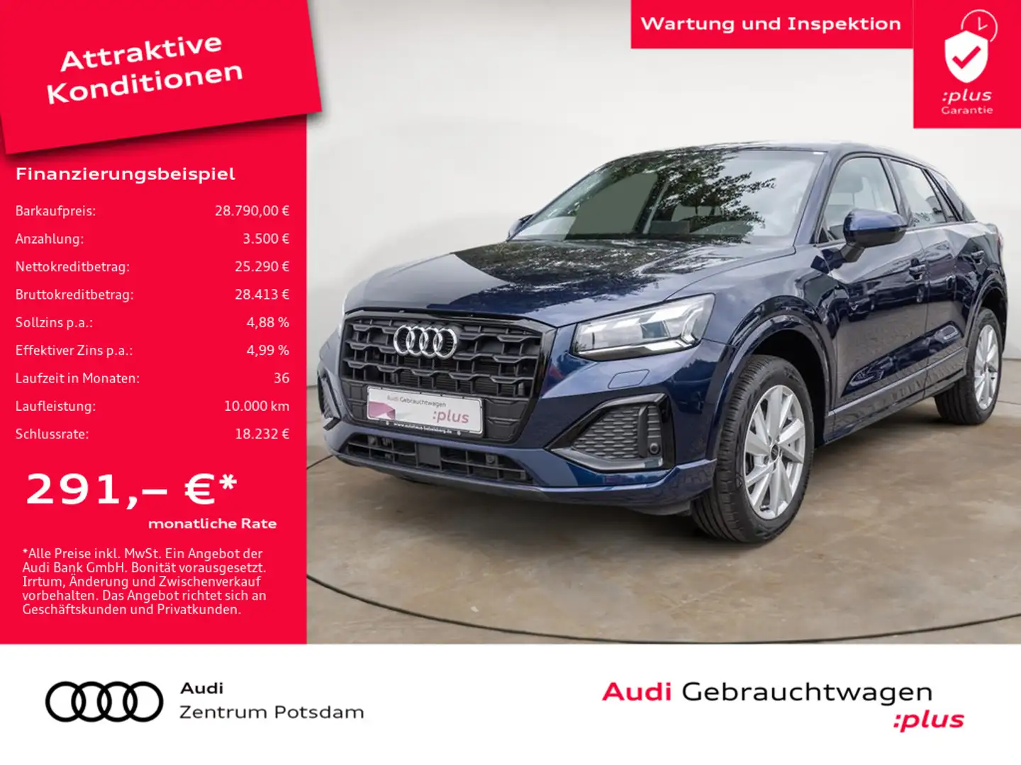 Audi Q2 1.5TFSI MATRIX AHK KLIMA ACC VIRTUAL Mavi - 1