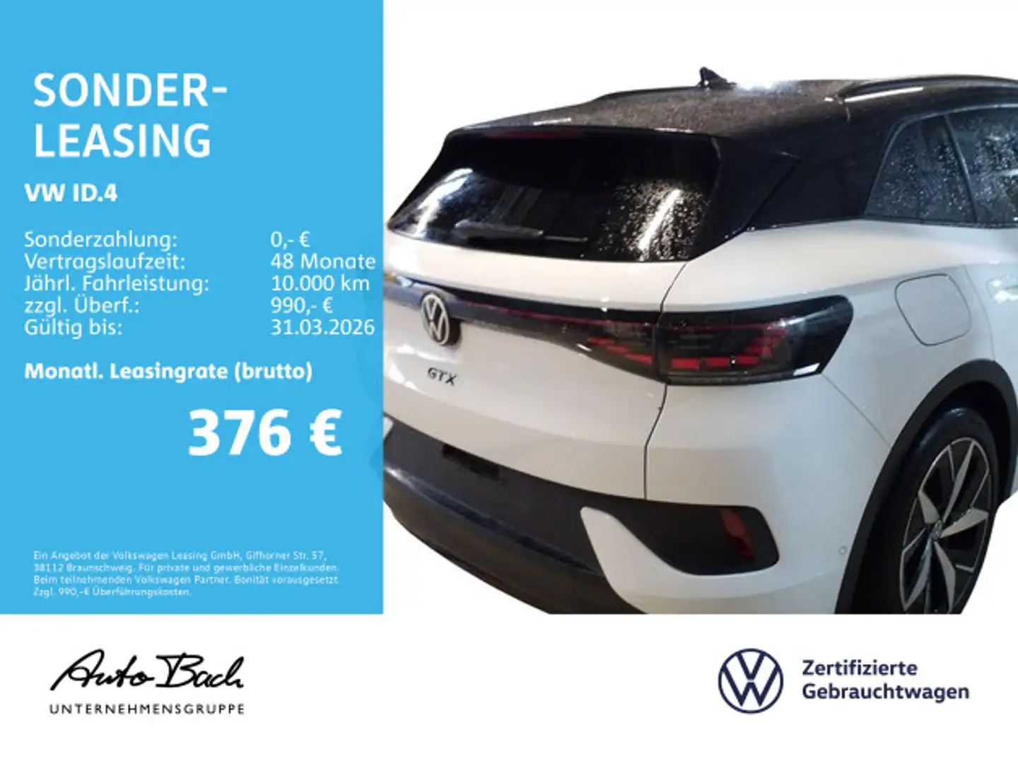 Volkswagen ID.4 GTX 4Motion Navi LED HuD ACC EPH AHK Weiß - 2